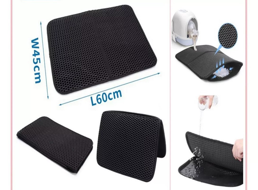 Alfombra Antiarena para Gatos – Doble Capa, Impermeable y Suave