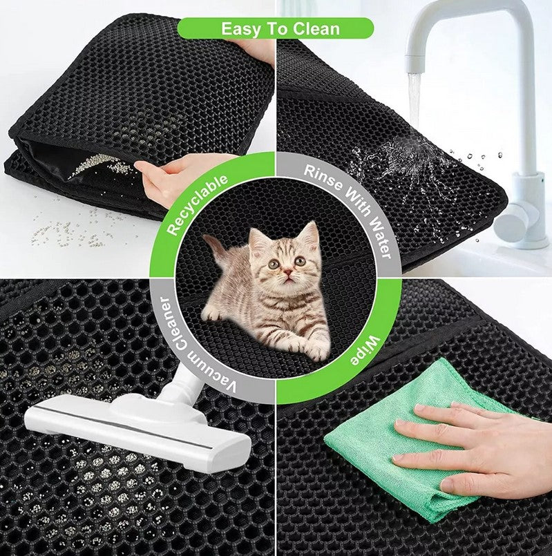 Alfombra Antiarena para Gatos – Doble Capa, Impermeable y Suave