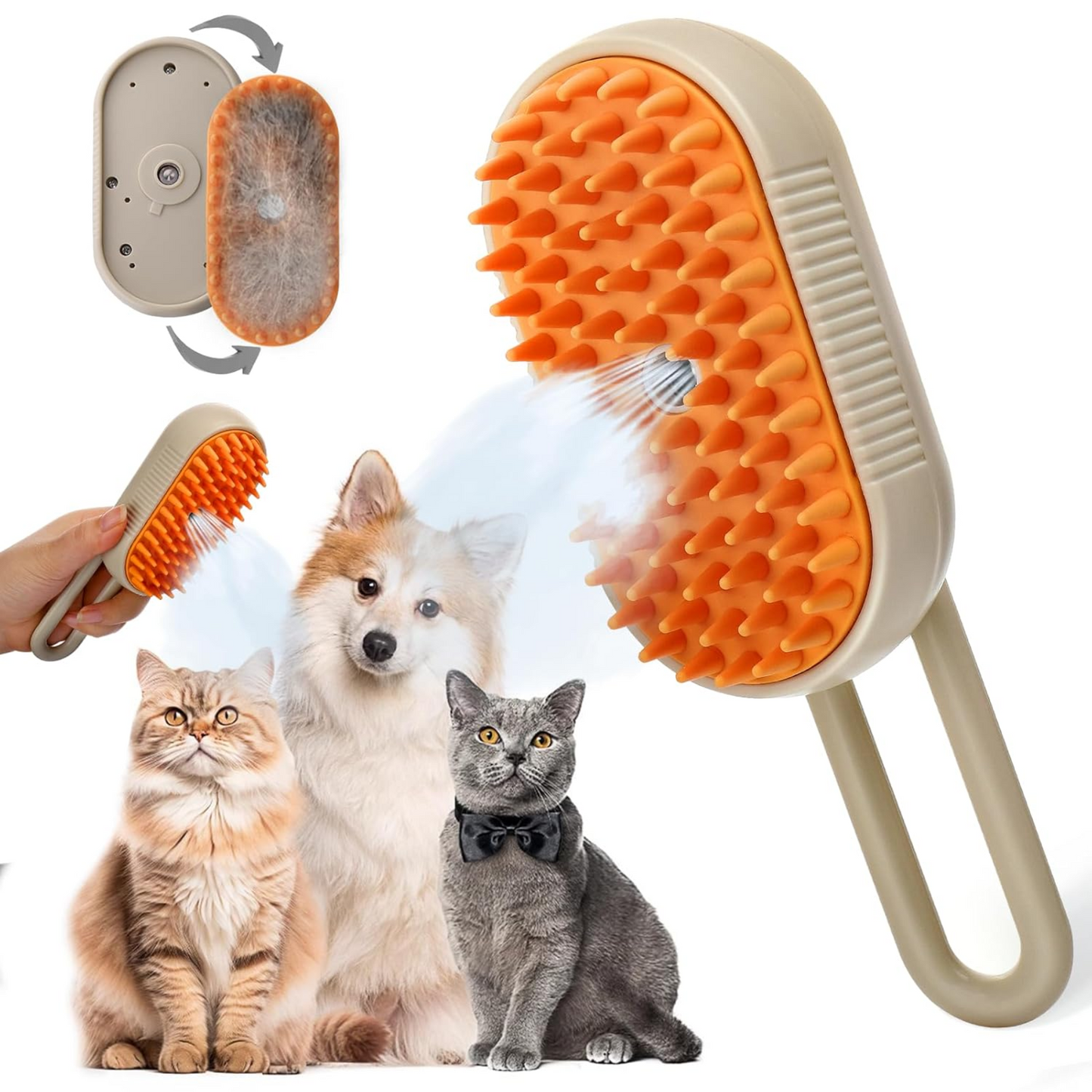 Groomly™ Cepillado inteligente, amor constante; Cepillo +Vapor + Recargable